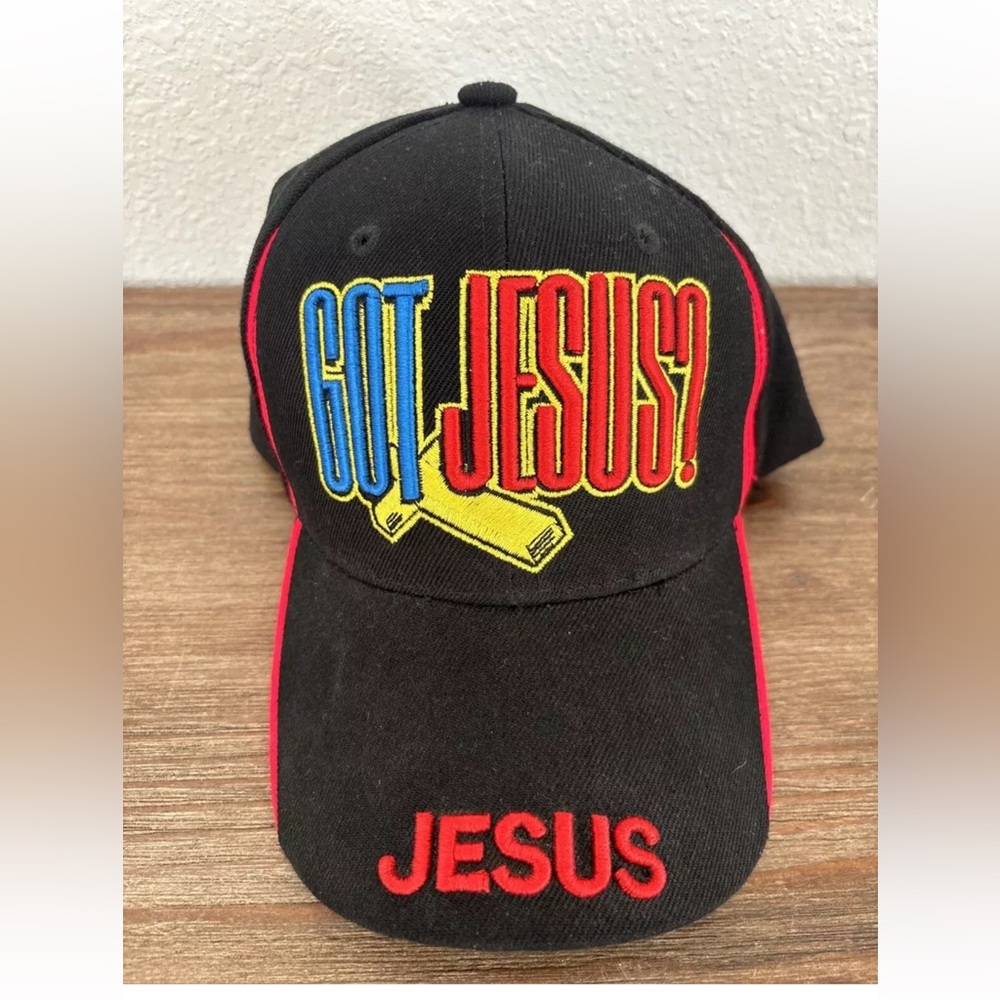 Got Jesus Strap Back Black Red August Sportswear Cross Religious